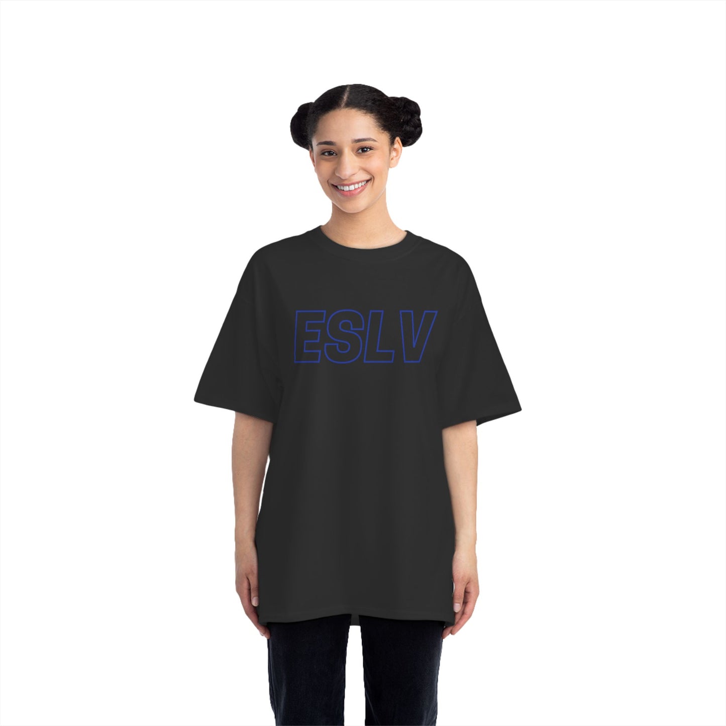 "Beefy-T® ESLV" Blue Logo T-Shirt
