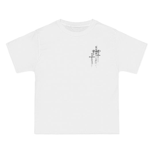"Beefy-T® 3 Crosses Sketch" T-Shirt