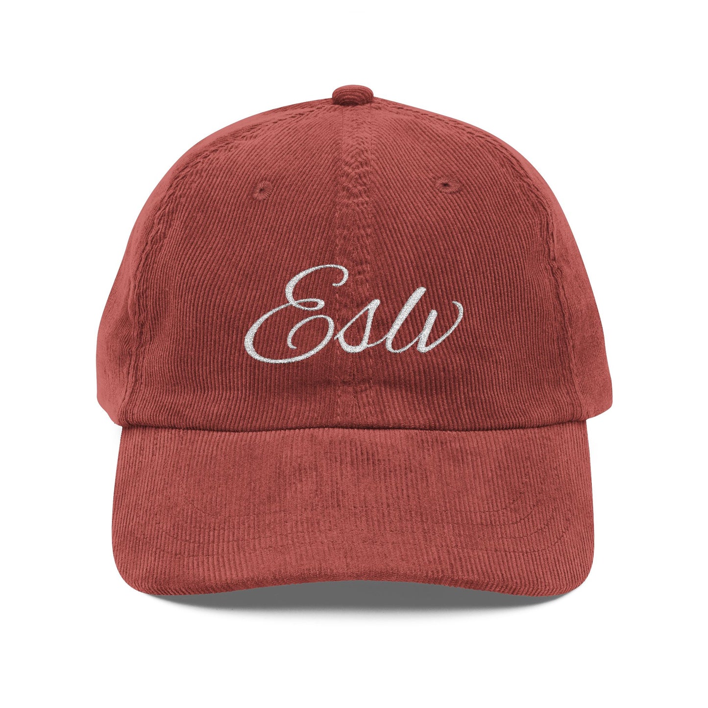 "ESLV" Corduroy Embroidered Hat