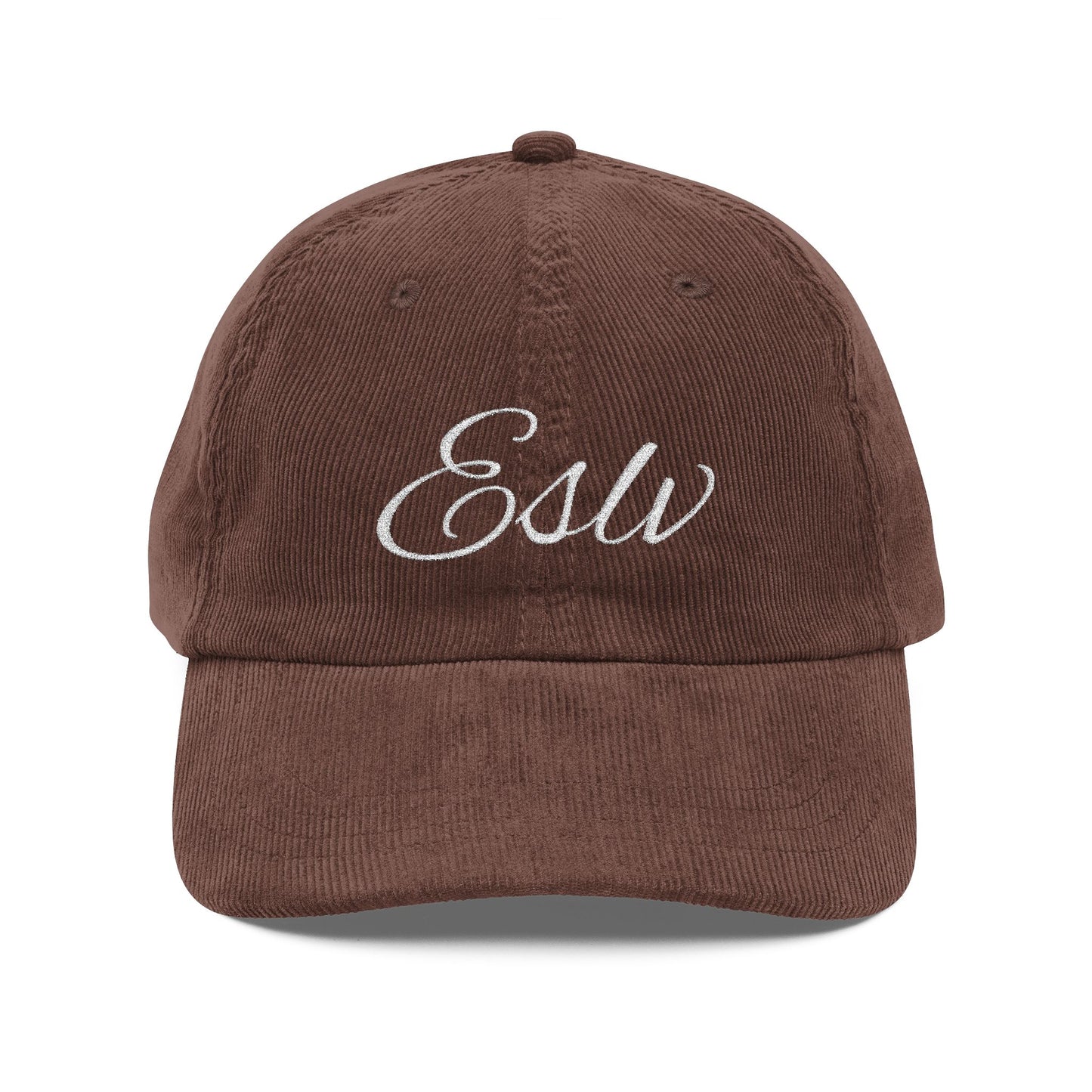 "ESLV" Corduroy Embroidered Hat
