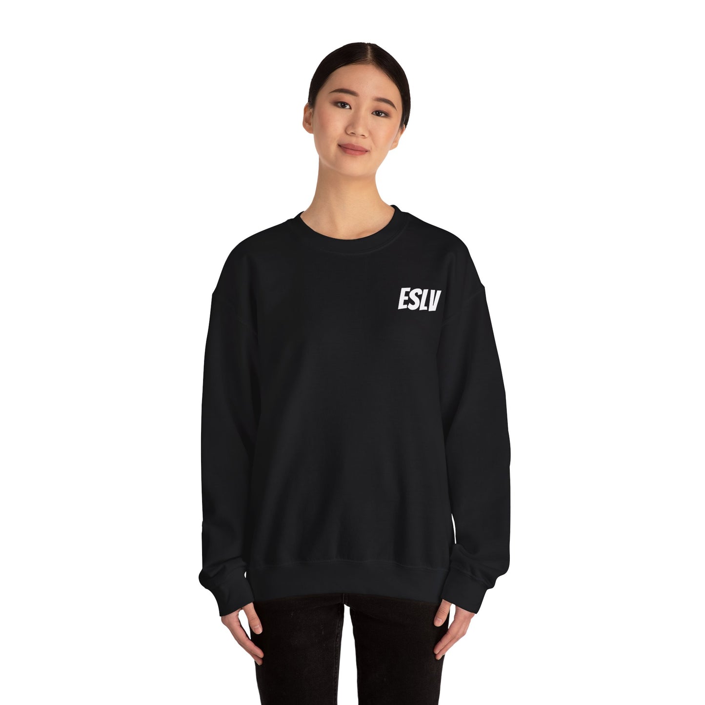 ESLV Crewneck Sweatshirt – Minimal Logo Black Pullover