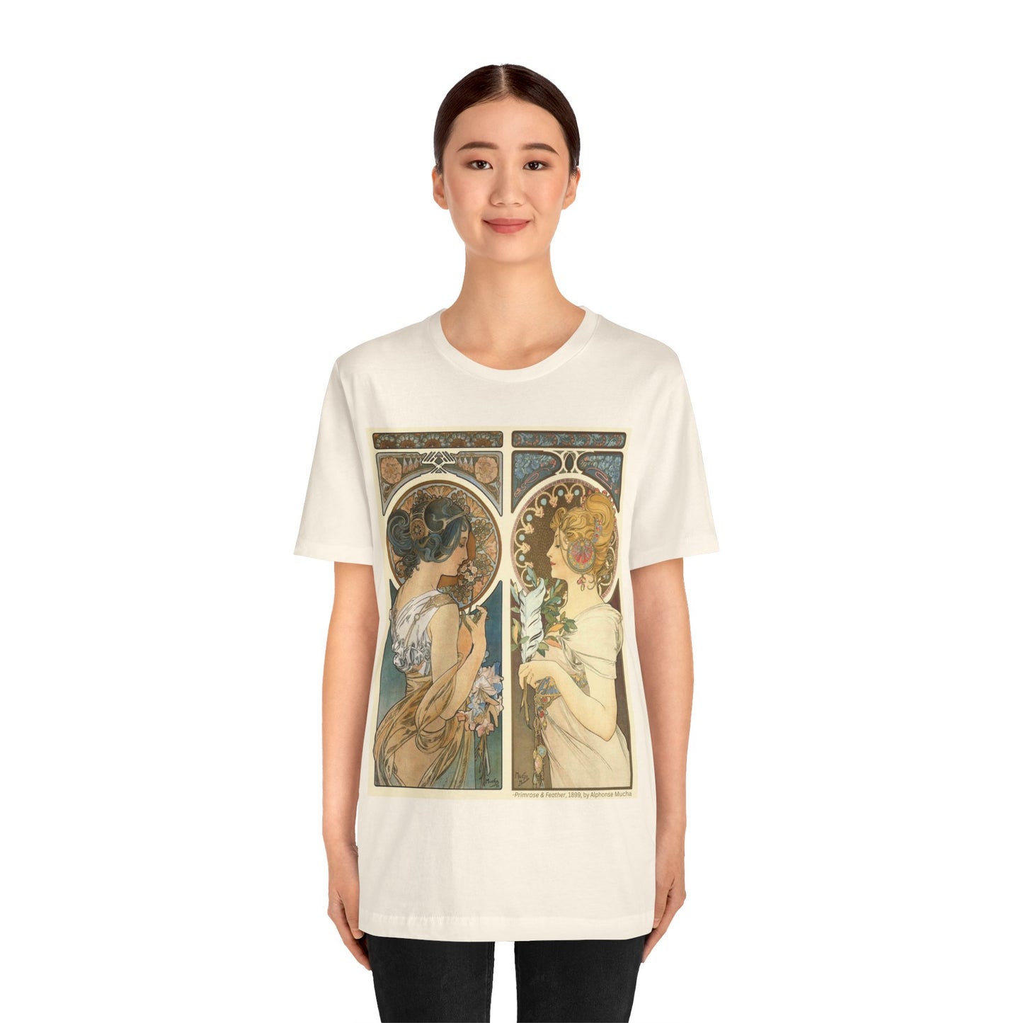 "Primrose & Feather, 1899, Alphonse Mucha" T-Shirt