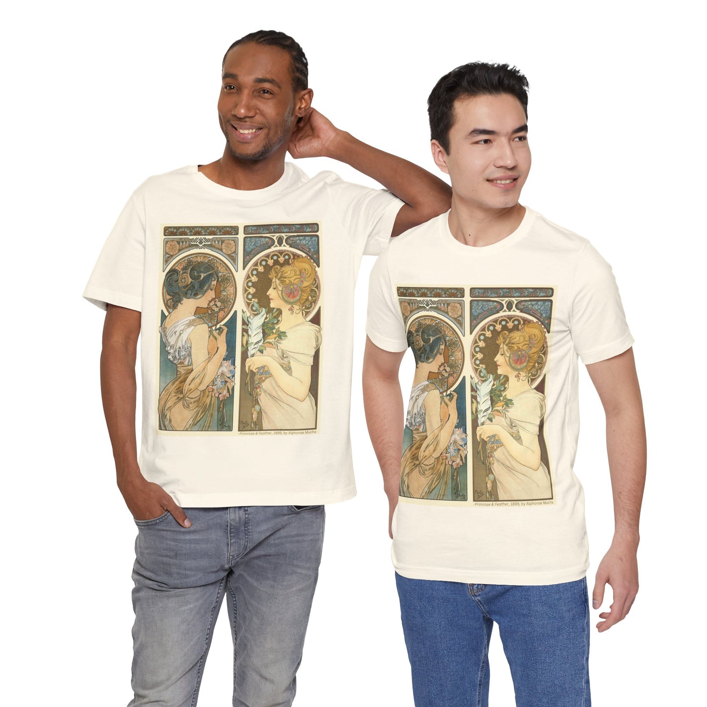 "Primrose & Feather, 1899, Alphonse Mucha" T-Shirt