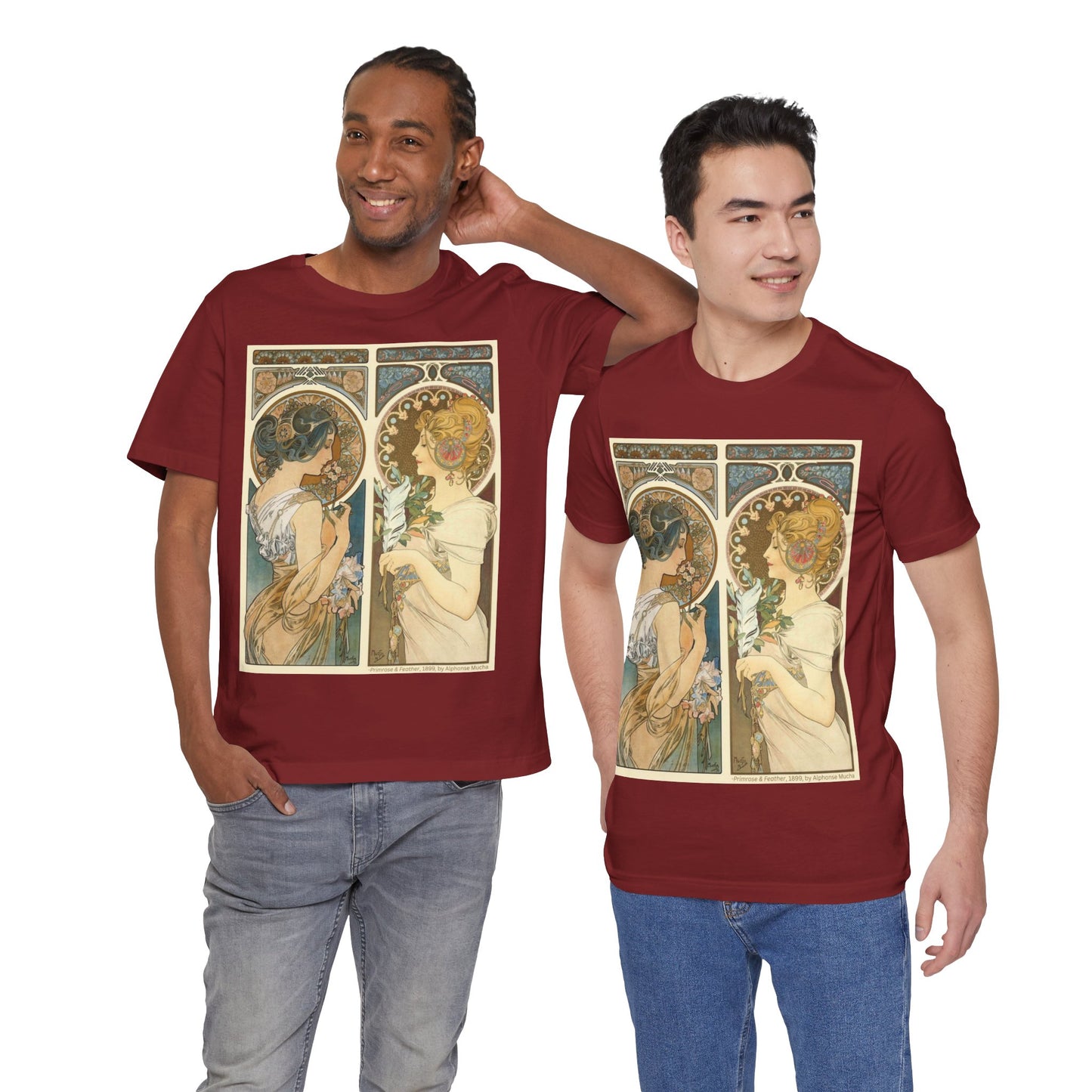 "Primrose & Feather, 1899, Alphonse Mucha" T-Shirt