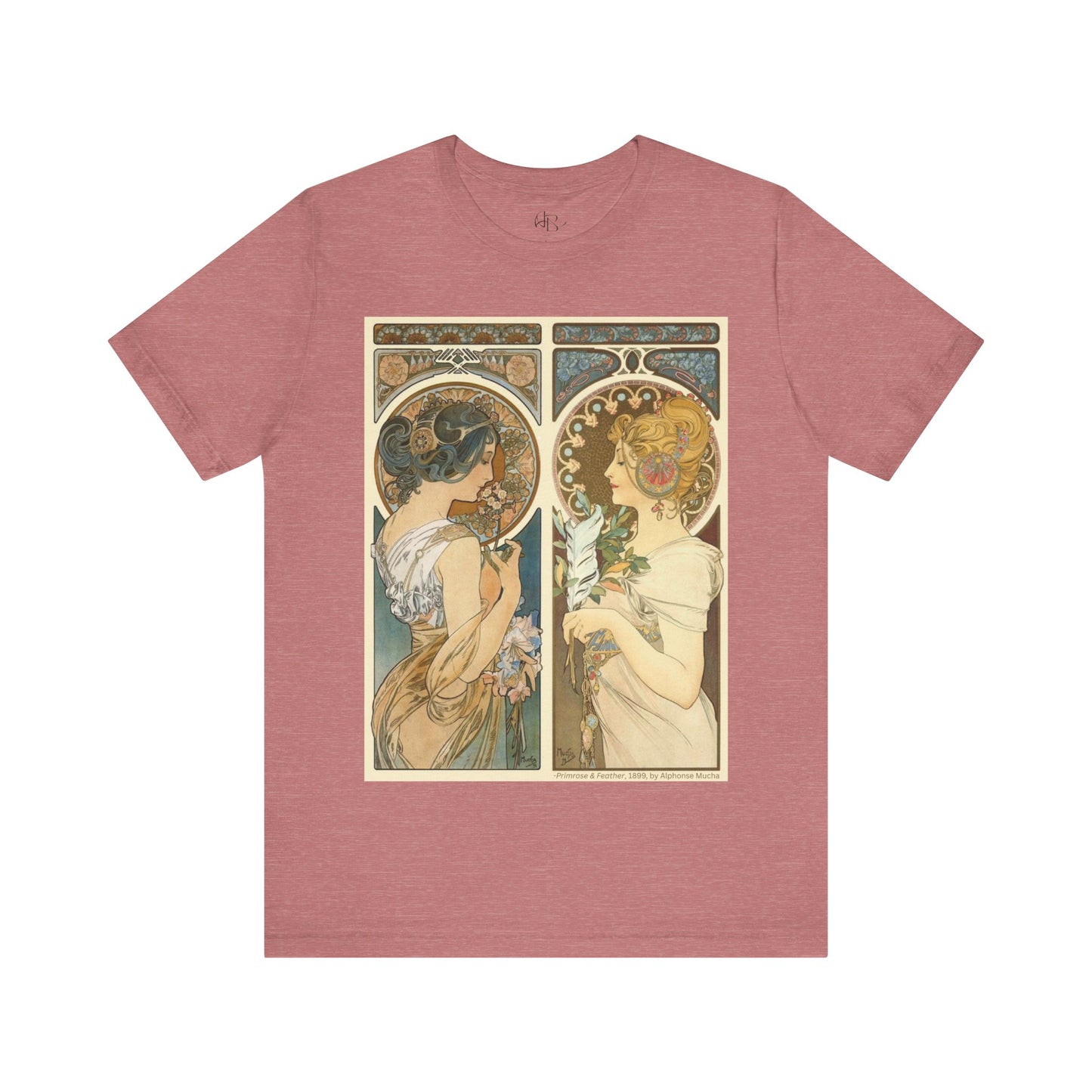 "Primrose & Feather, 1899, Alphonse Mucha" T-Shirt