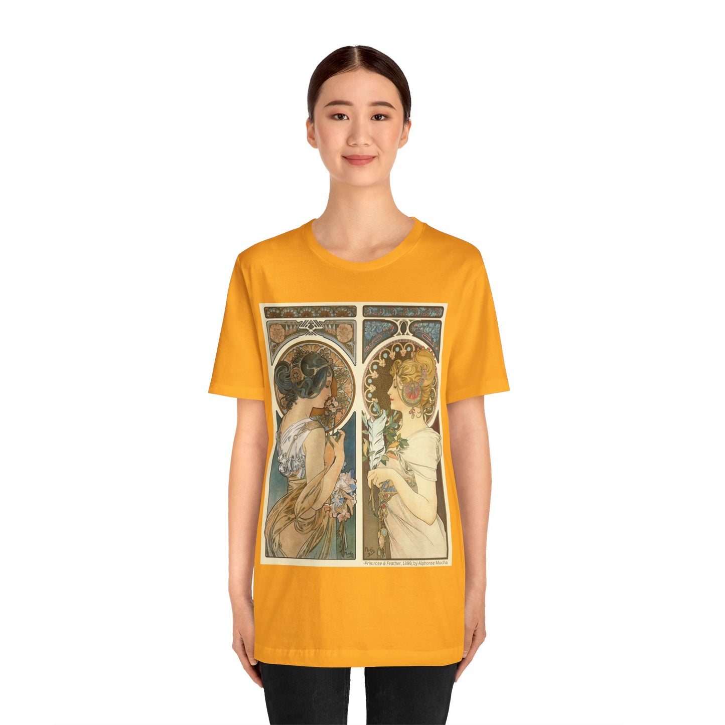 "Primrose & Feather, 1899, Alphonse Mucha" T-Shirt