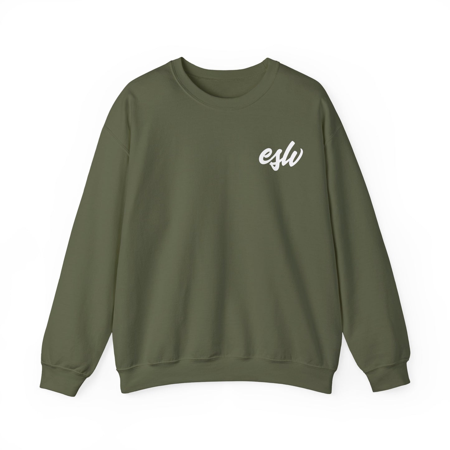ESW Script Crewneck Sweatshirt — Minimal Logo Black Pullover