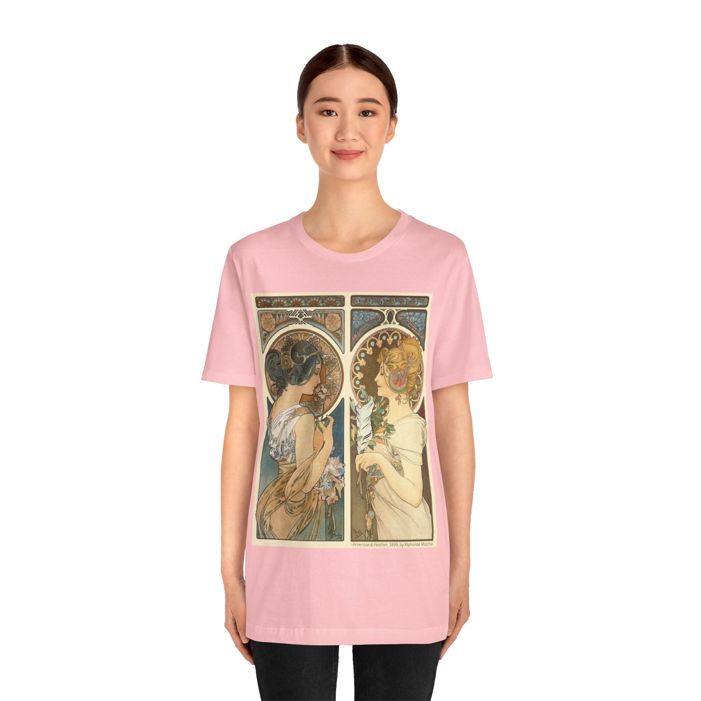 "Primrose & Feather, 1899, Alphonse Mucha" T-Shirt