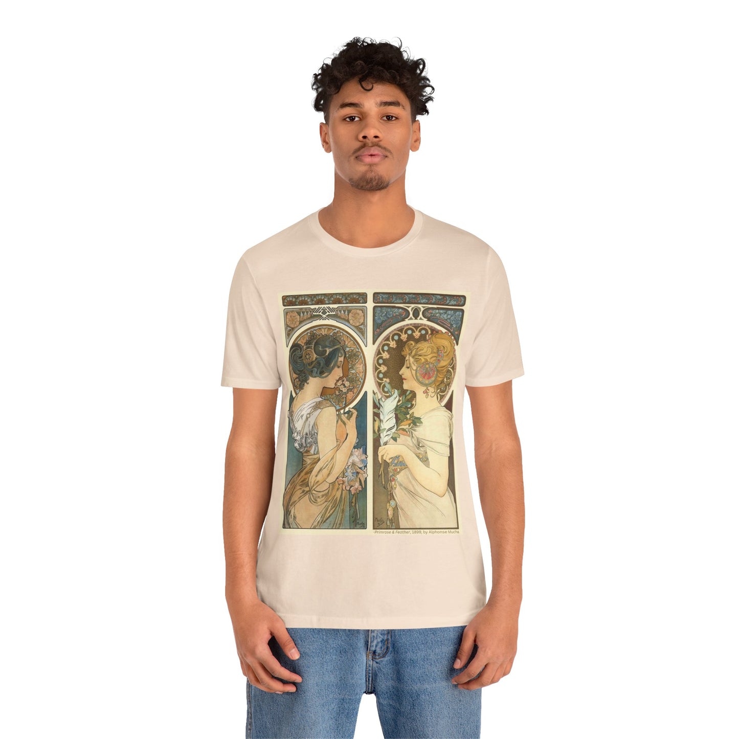 "Primrose & Feather, 1899, Alphonse Mucha" T-Shirt