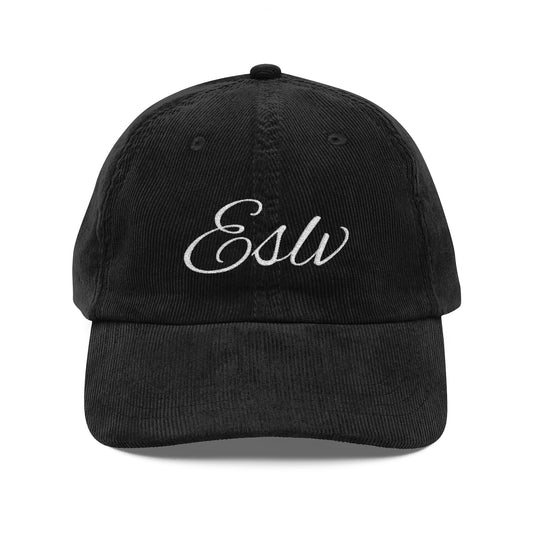 "ESLV" Corduroy Embroidered Hat