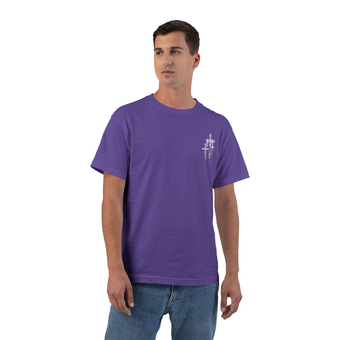 "Beefy-T® 3 Crosses Sketch" T-Shirt