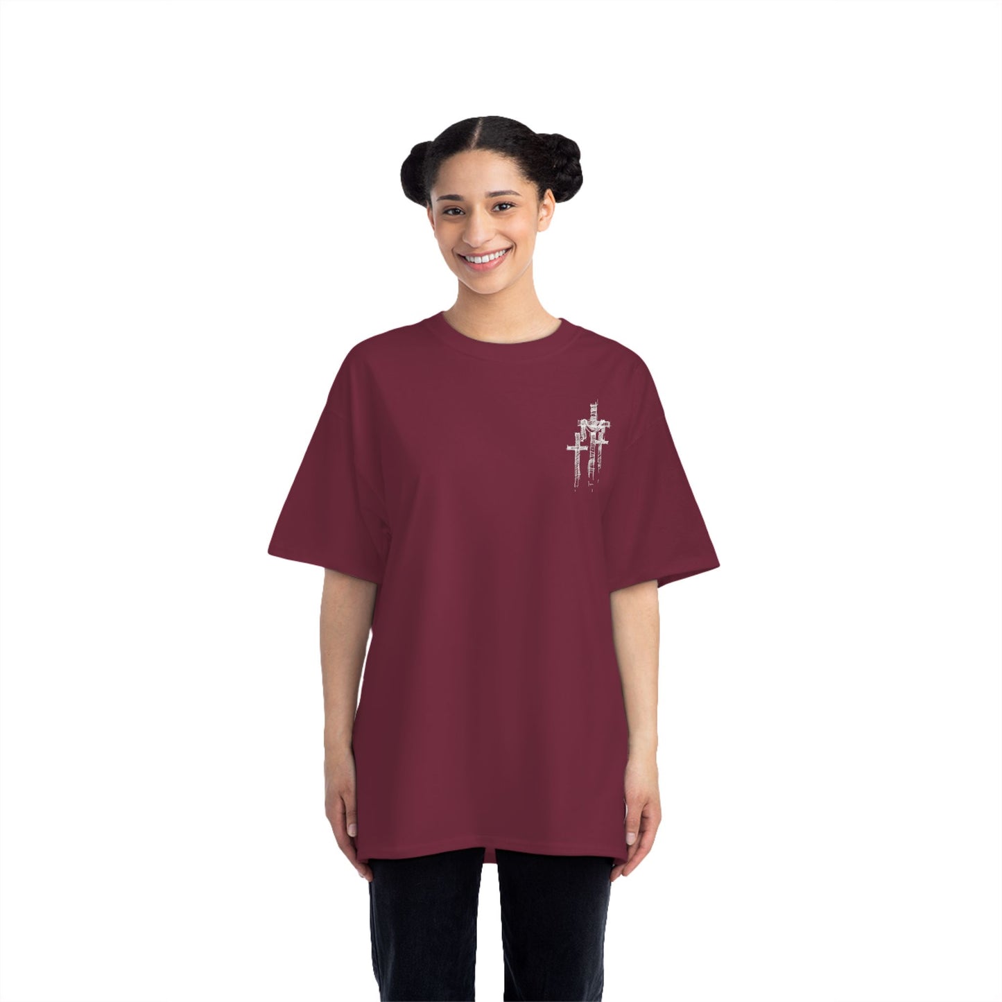 "Beefy-T® 3 Crosses Sketch" T-Shirt