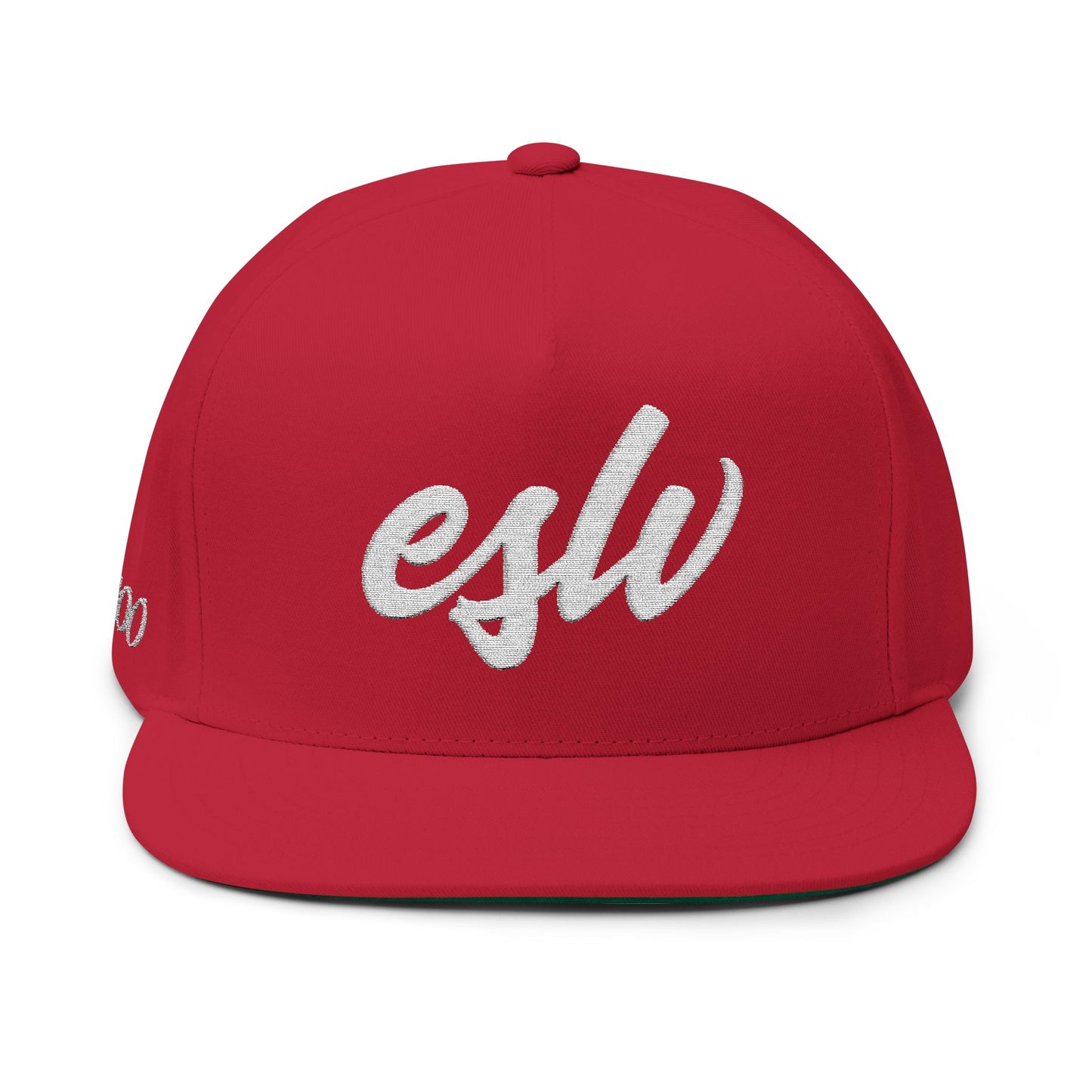 Embroidered Script Flat Bill Cap — Personalized Monogram Snapback