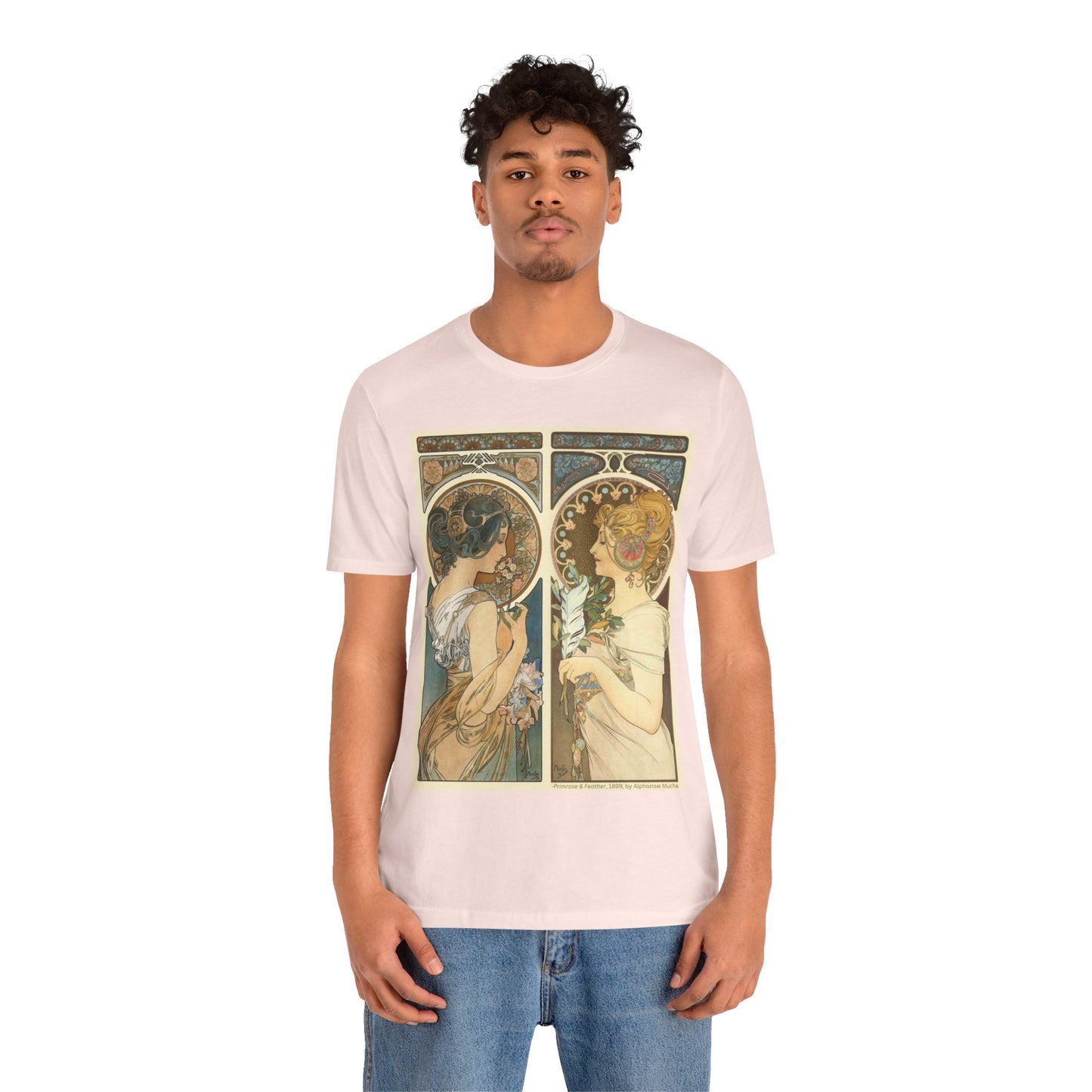 "Primrose & Feather, 1899, Alphonse Mucha" T-Shirt