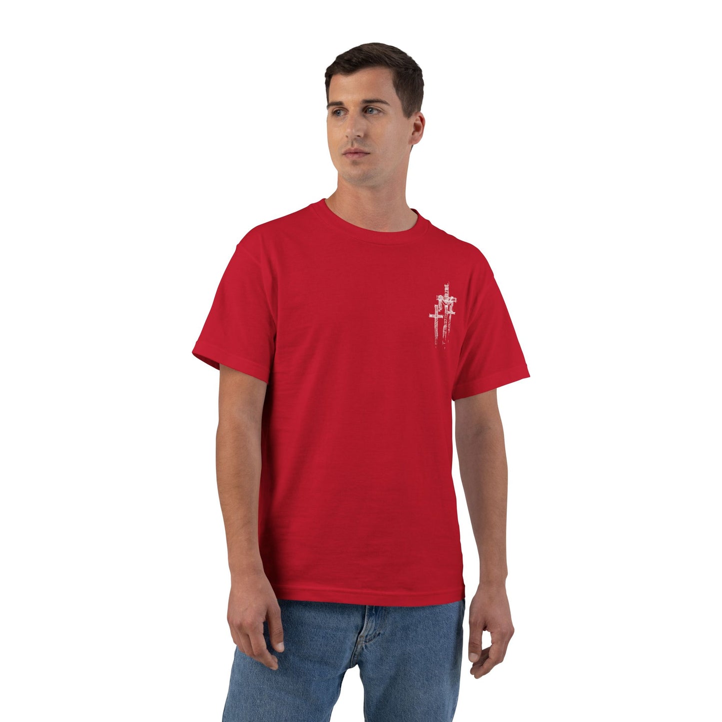 "Beefy-T® 3 Crosses Sketch" T-Shirt