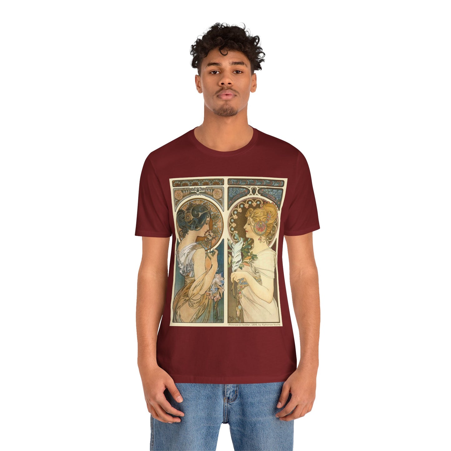 "Primrose & Feather, 1899, Alphonse Mucha" T-Shirt