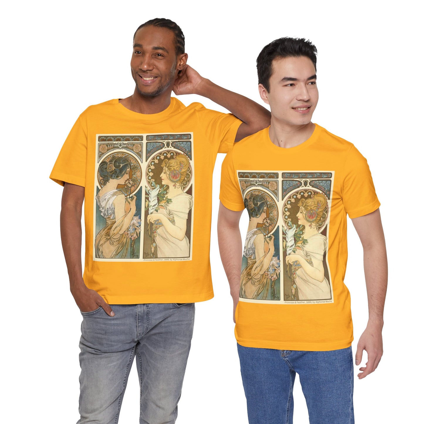 "Primrose & Feather, 1899, Alphonse Mucha" T-Shirt