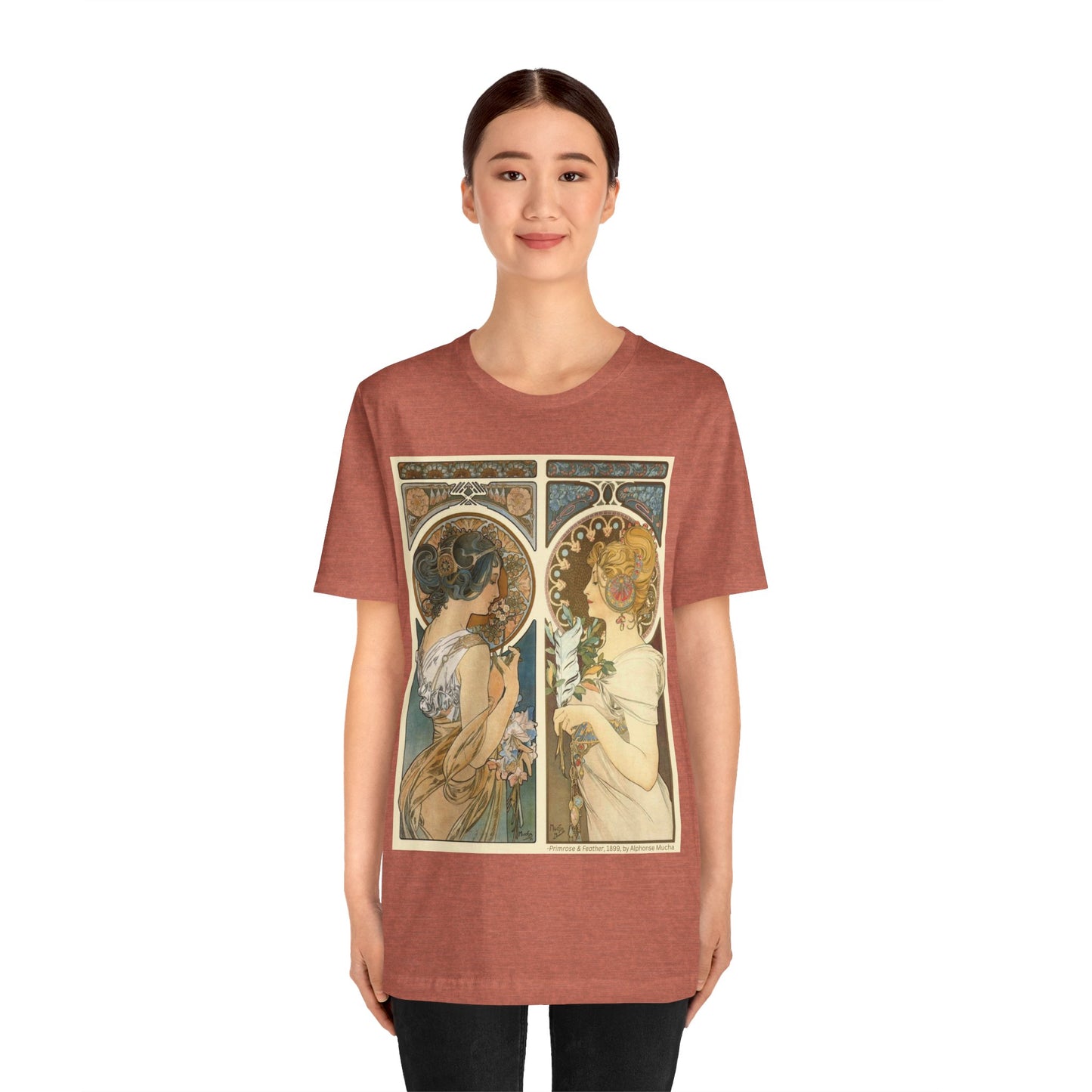"Primrose & Feather, 1899, Alphonse Mucha" T-Shirt