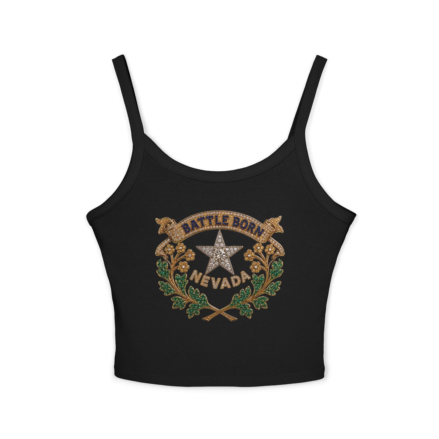 "Beefy-T® Battle Born Crest" Spaghetti Strap Tank