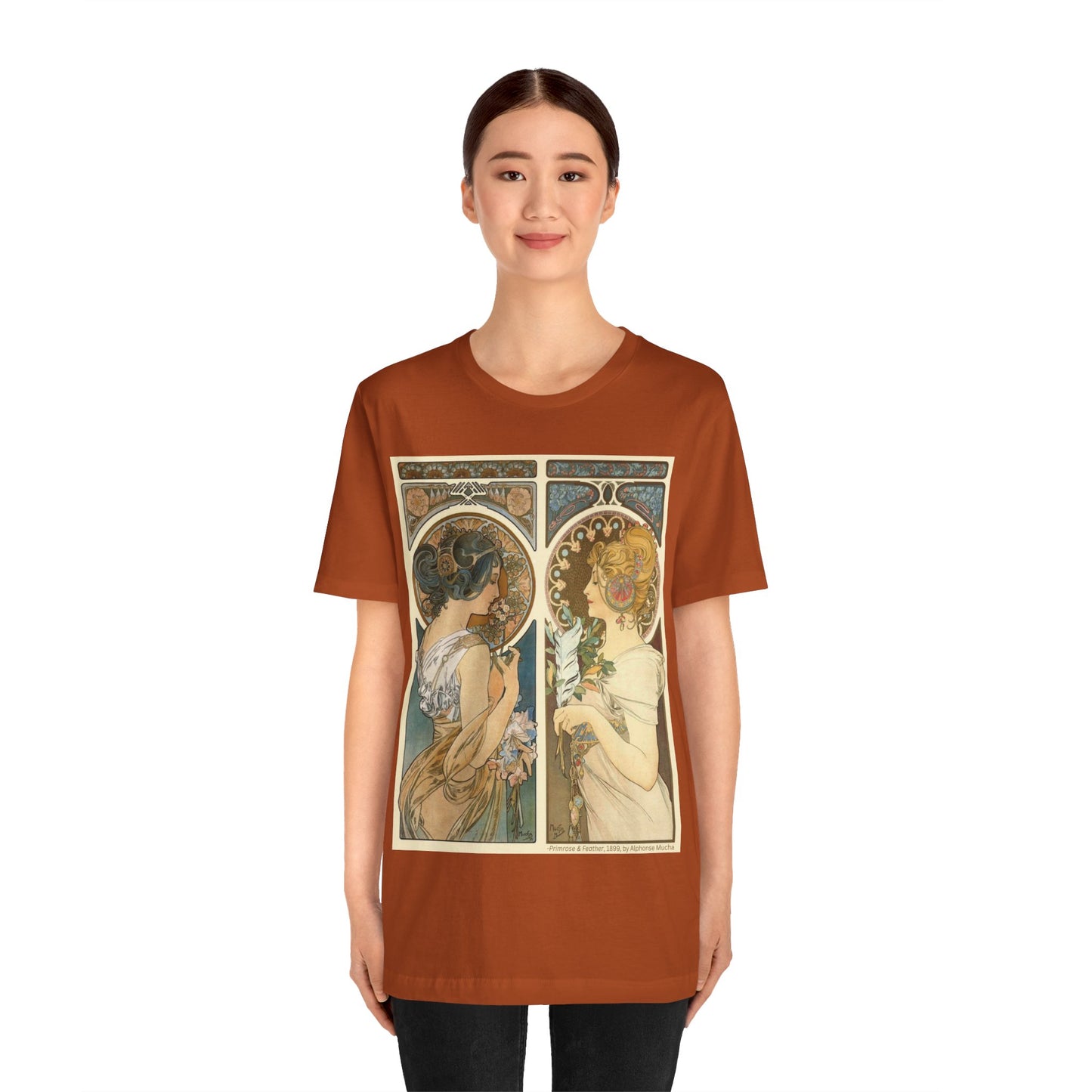 "Primrose & Feather, 1899, Alphonse Mucha" T-Shirt
