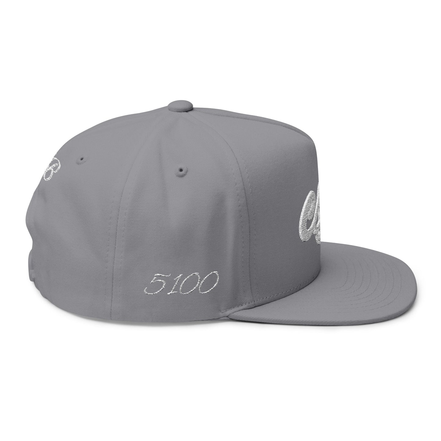 Embroidered Script Flat Bill Cap — Personalized Monogram Snapback