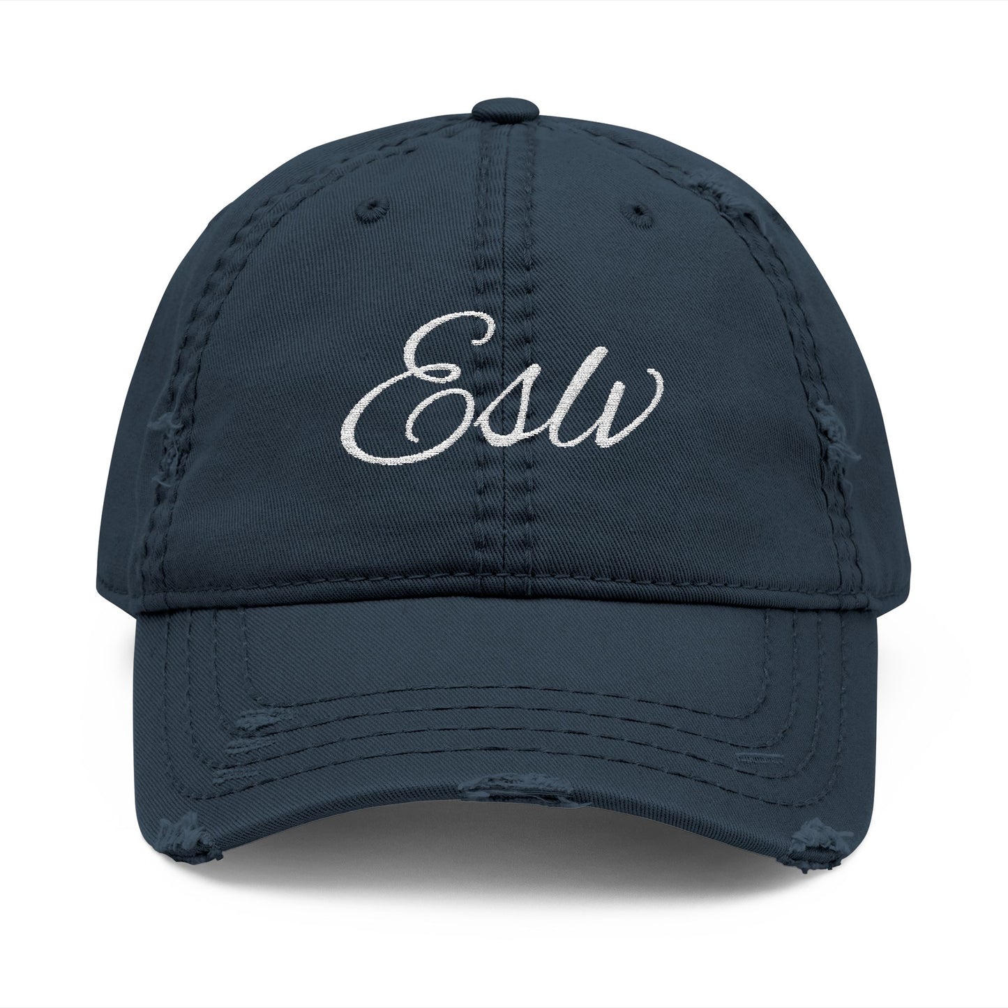 "ESLV" Distressed Embroidered Hat