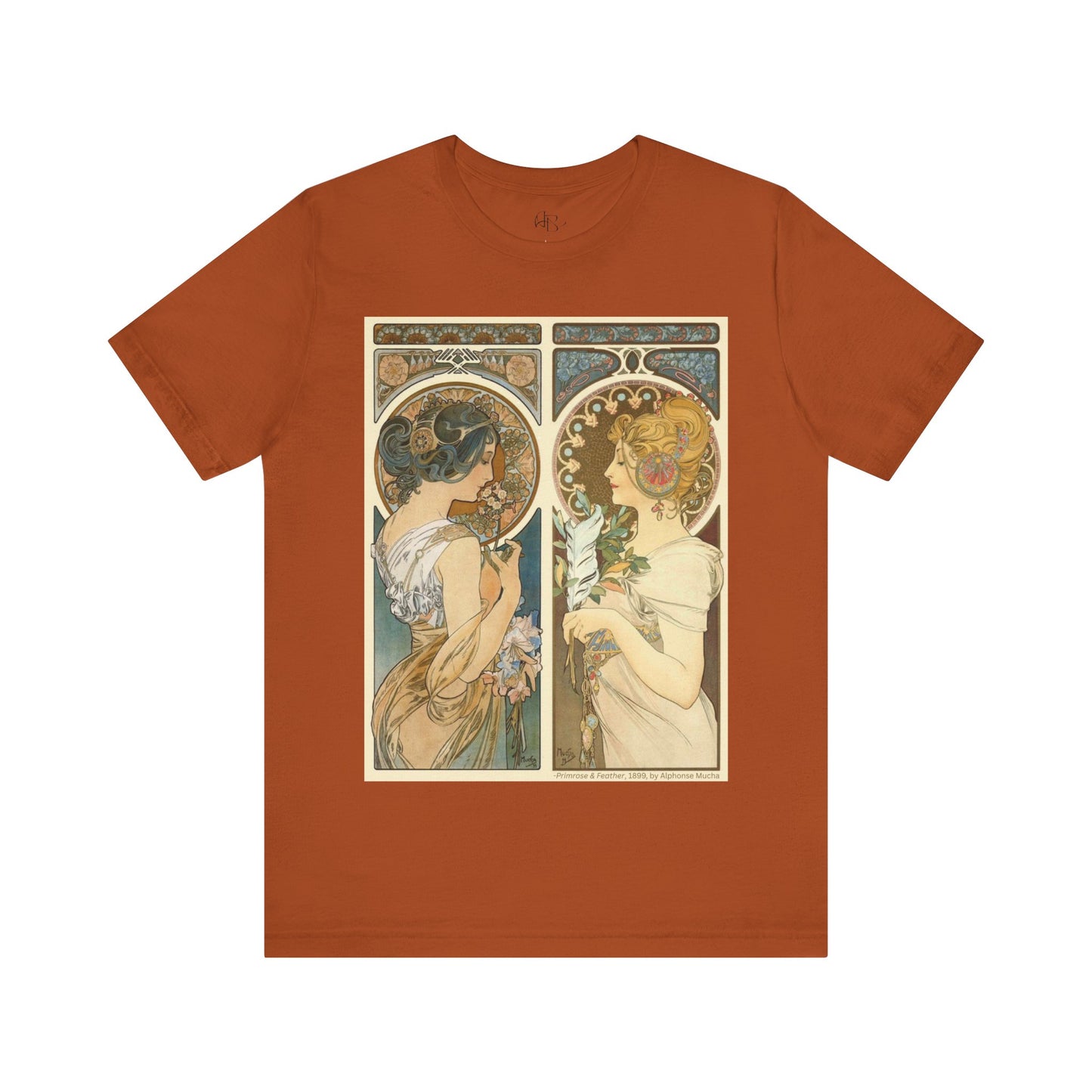 "Primrose & Feather, 1899, Alphonse Mucha" T-Shirt