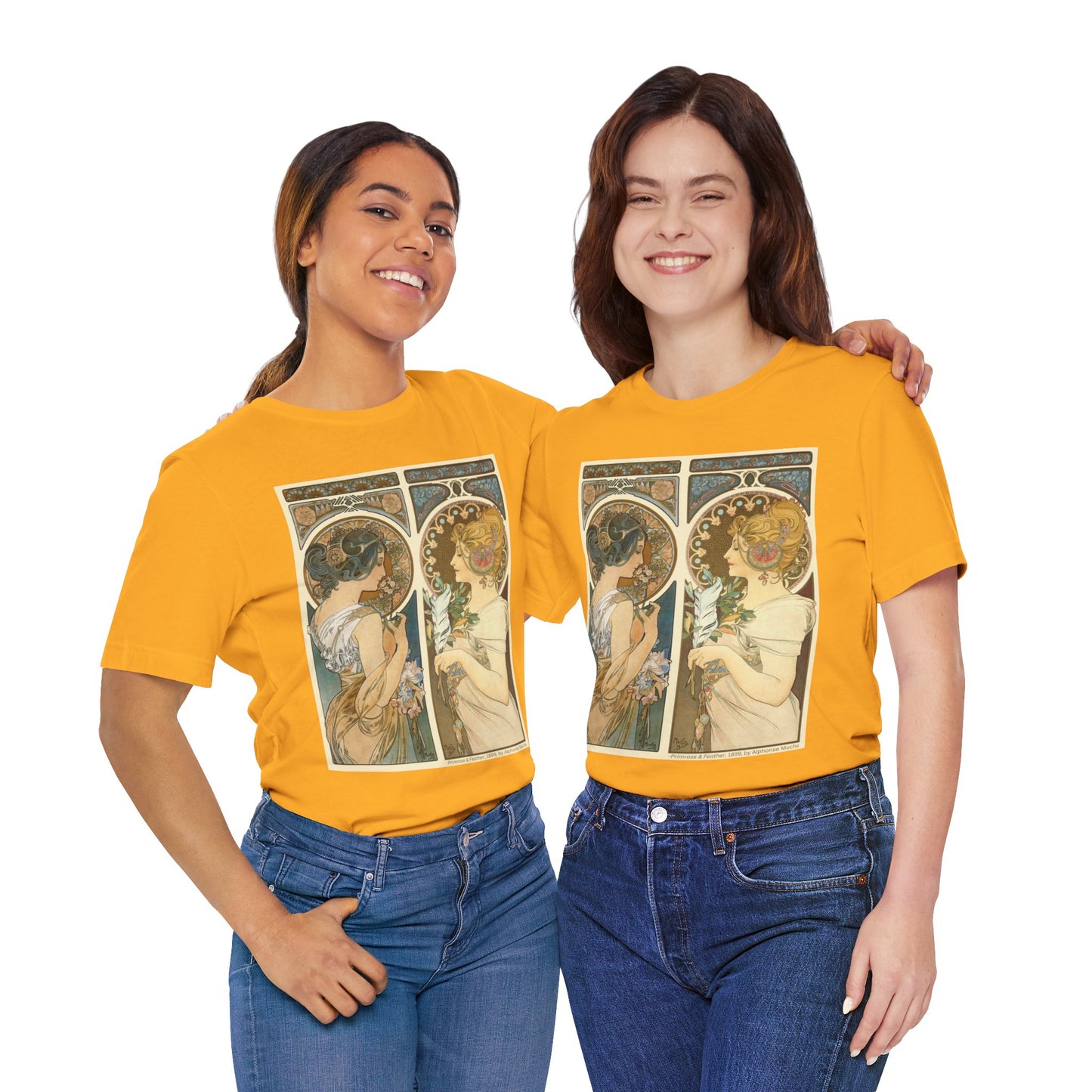 "Primrose & Feather, 1899, Alphonse Mucha" T-Shirt