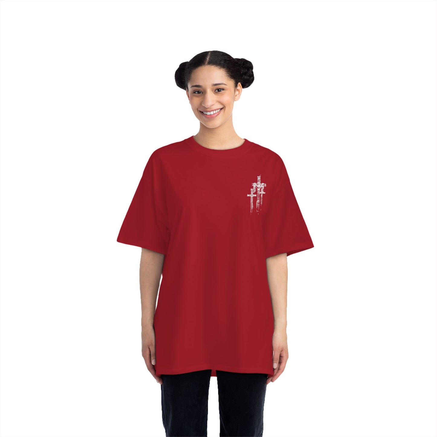 "Beefy-T® 3 Crosses Sketch" T-Shirt