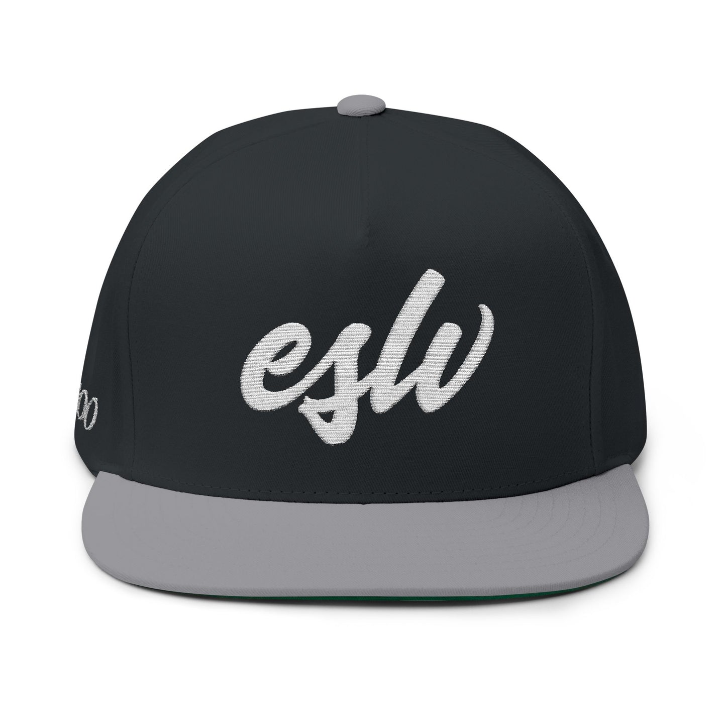 Embroidered Script Flat Bill Cap — Personalized Monogram Snapback