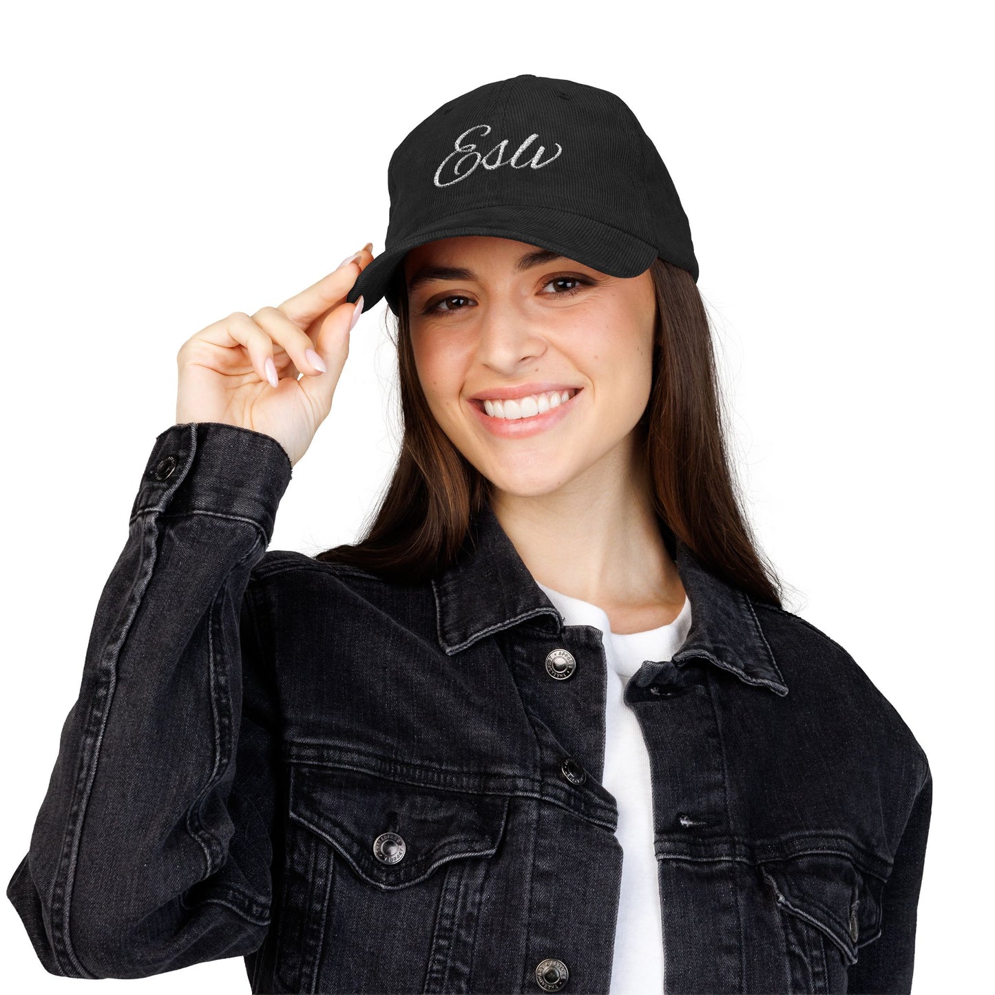 "ESLV" Corduroy Embroidered Hat