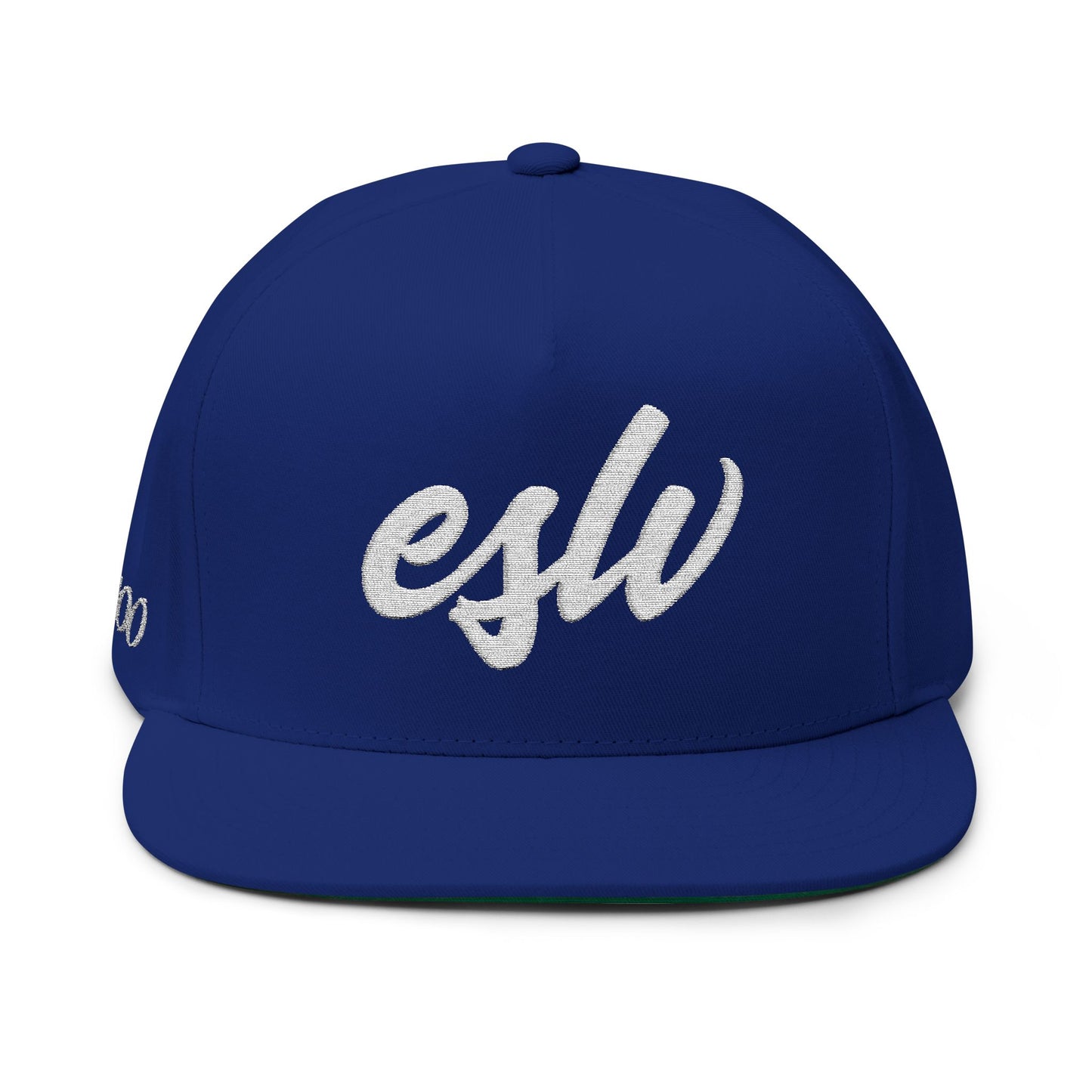 Embroidered Script Flat Bill Cap — Personalized Monogram Snapback