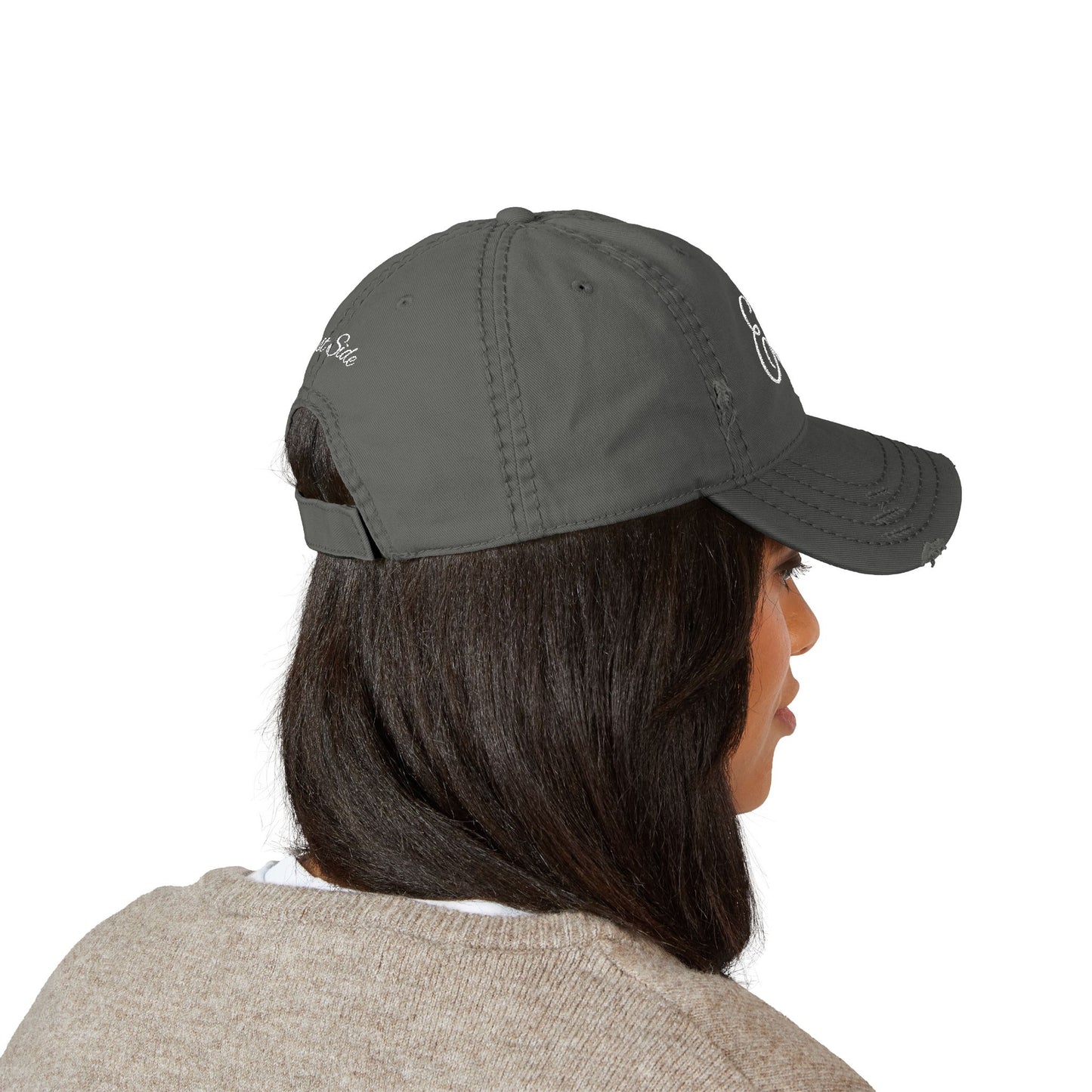 "ESLV" Distressed Embroidered Hat