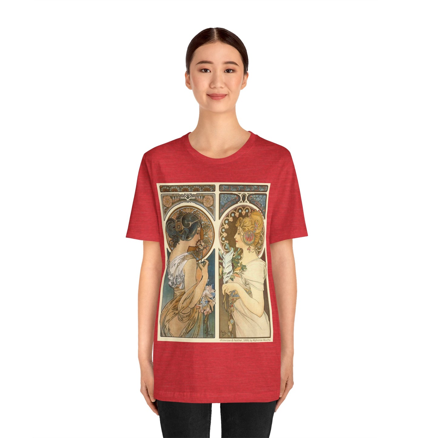 "Primrose & Feather, 1899, Alphonse Mucha" T-Shirt