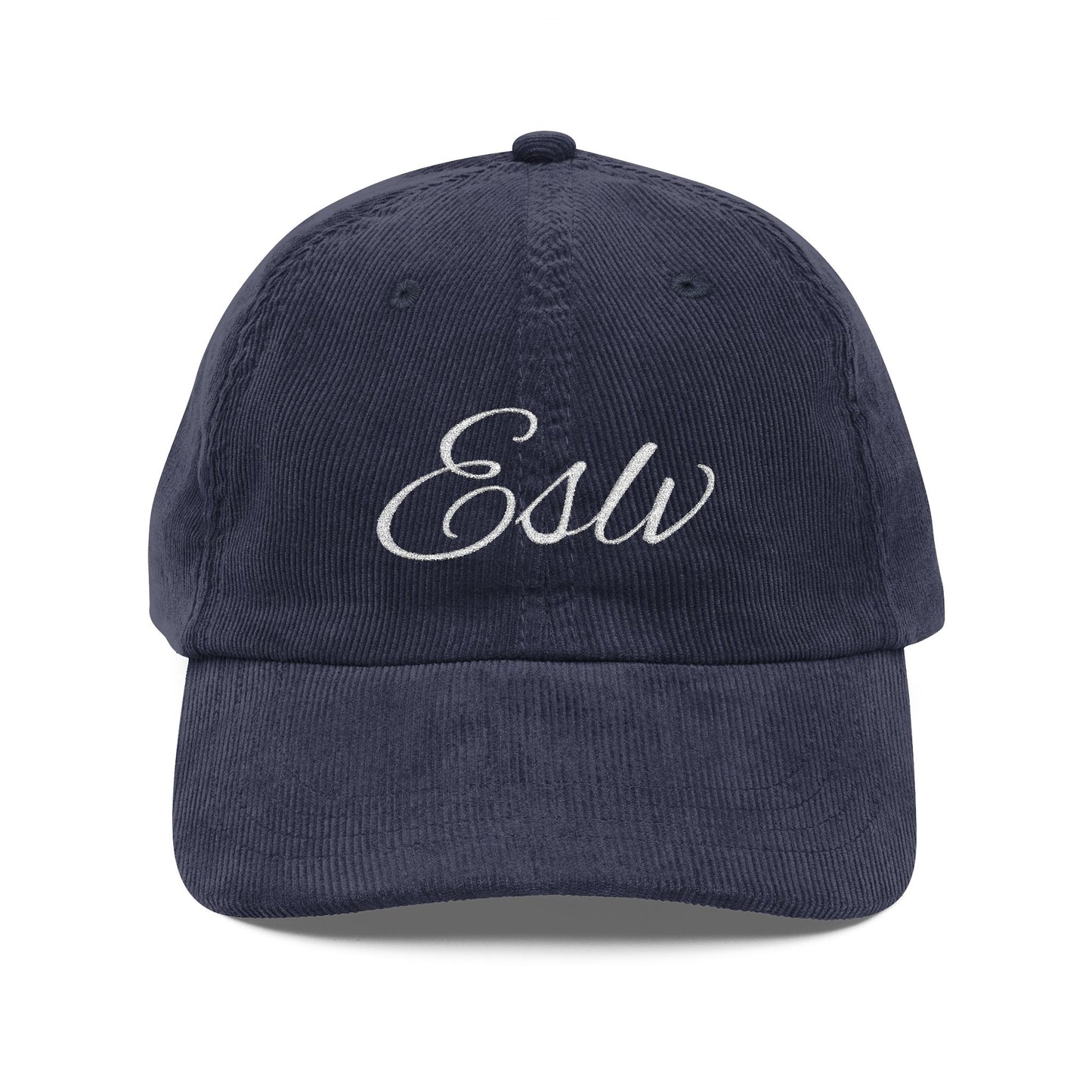 "ESLV" Corduroy Embroidered Hat