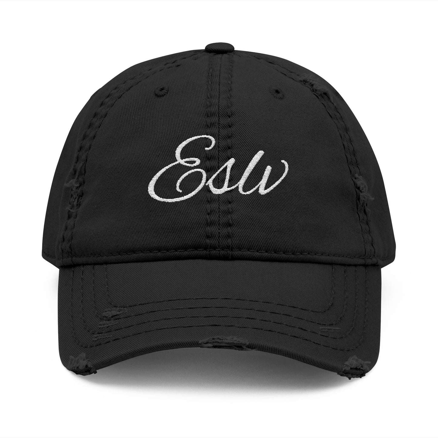 "ESLV" Distressed Embroidered Hat