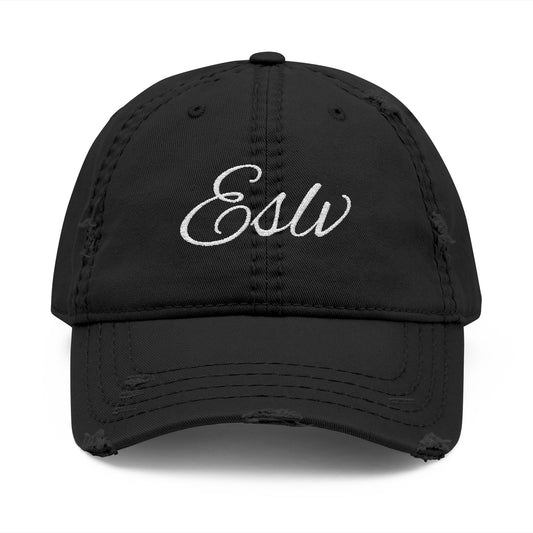 "ESLV" Distressed Embroidered Hat