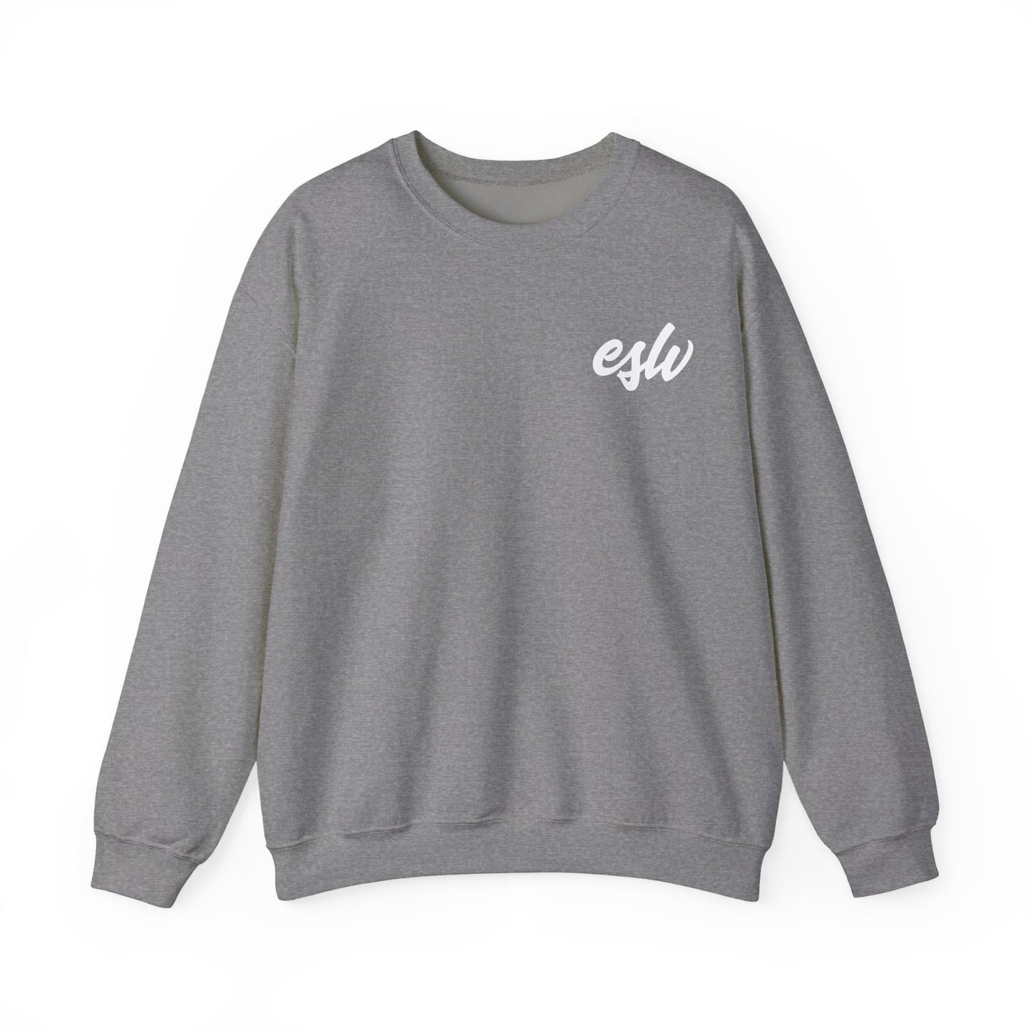 ESW Script Crewneck Sweatshirt — Minimal Logo Black Pullover