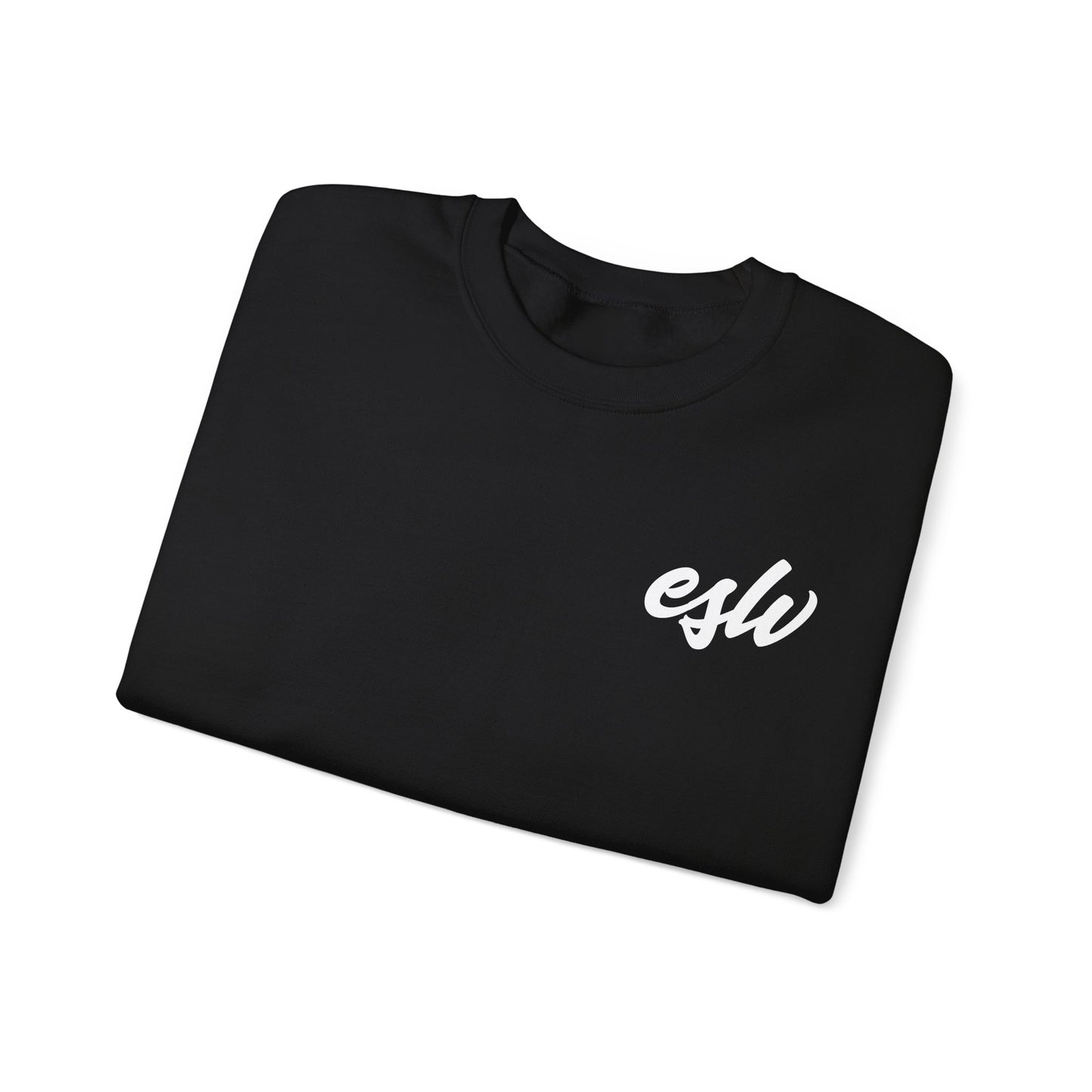 ESW Script Crewneck Sweatshirt — Minimal Logo Black Pullover
