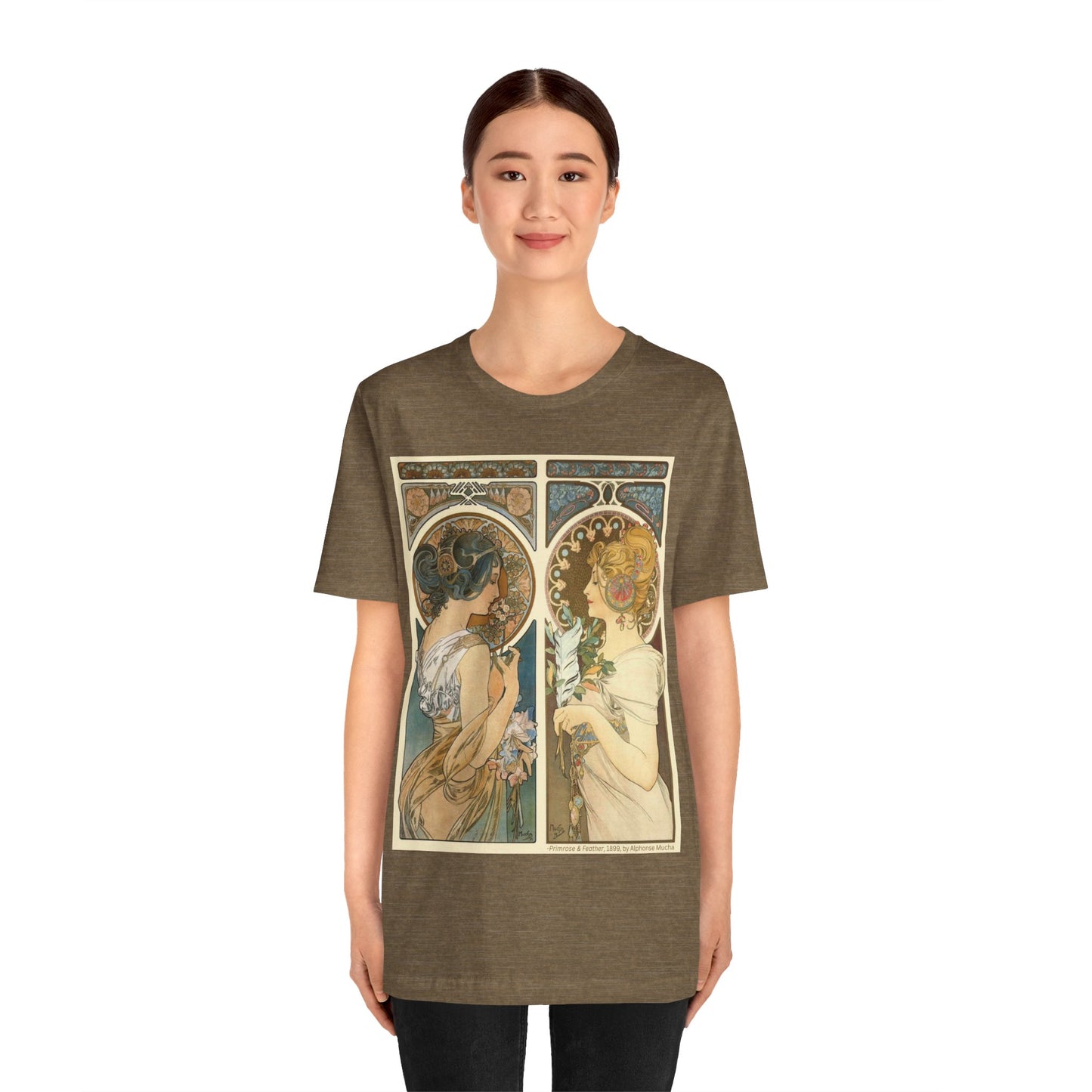"Primrose & Feather, 1899, Alphonse Mucha" T-Shirt