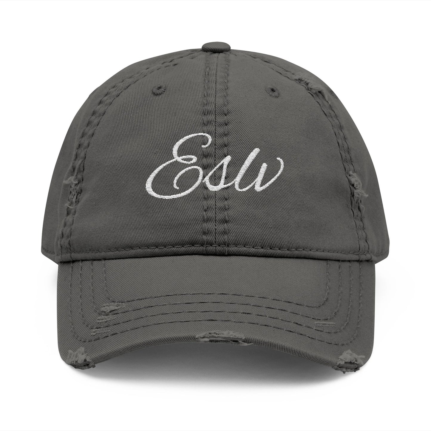 "ESLV" Distressed Embroidered Hat