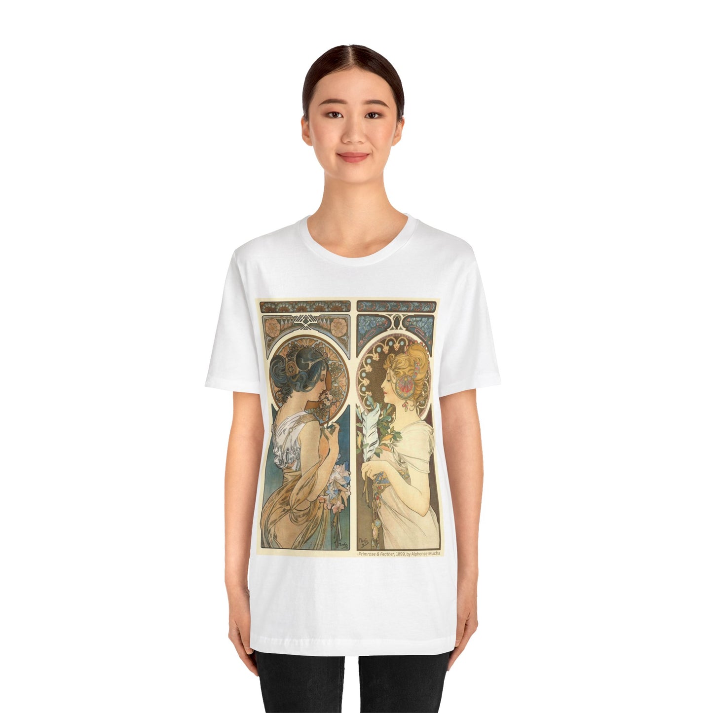 "Primrose & Feather, 1899, Alphonse Mucha" T-Shirt