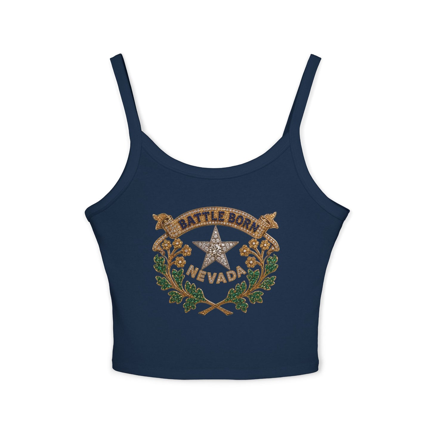 "Beefy-T® Battle Born Crest" Spaghetti Strap Tank