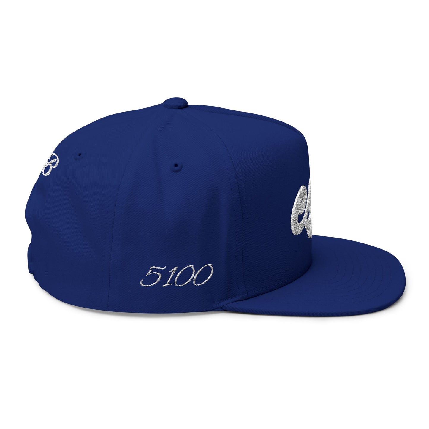 Embroidered Script Flat Bill Cap — Personalized Monogram Snapback