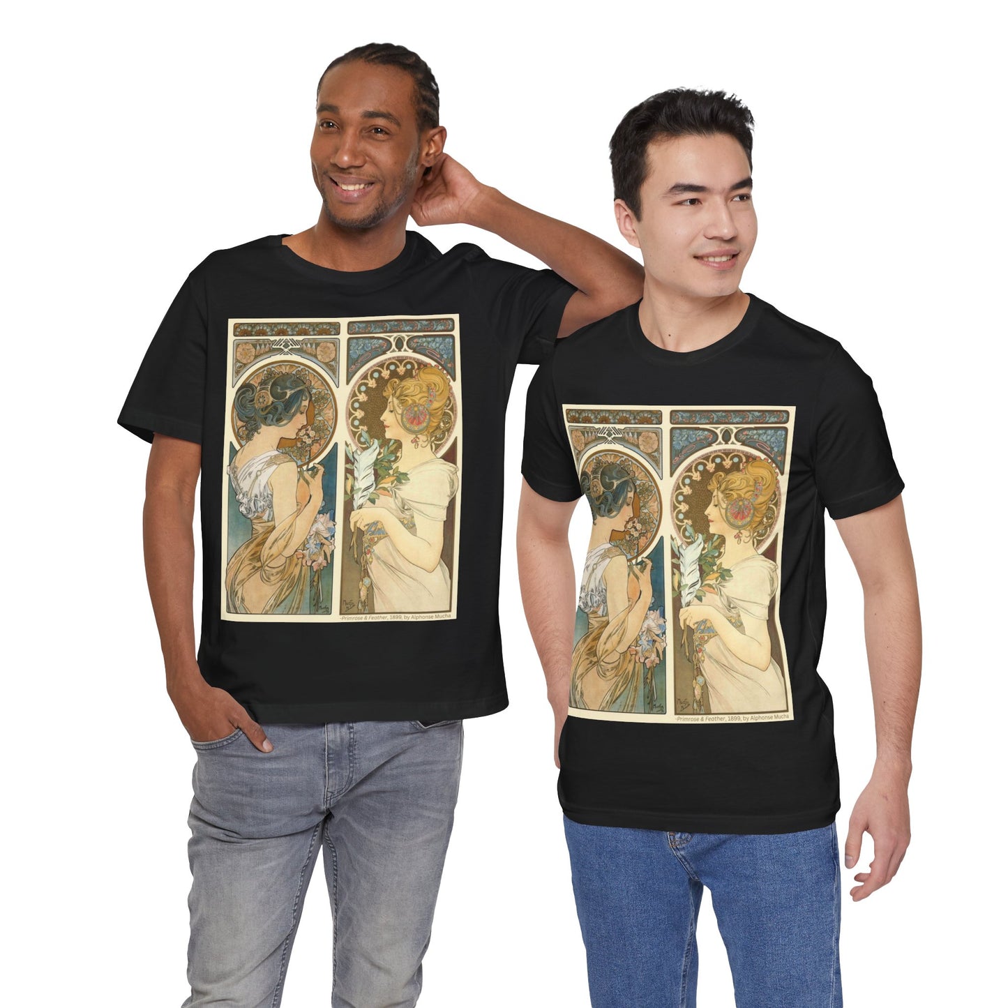"Primrose & Feather, 1899, Alphonse Mucha" T-Shirt