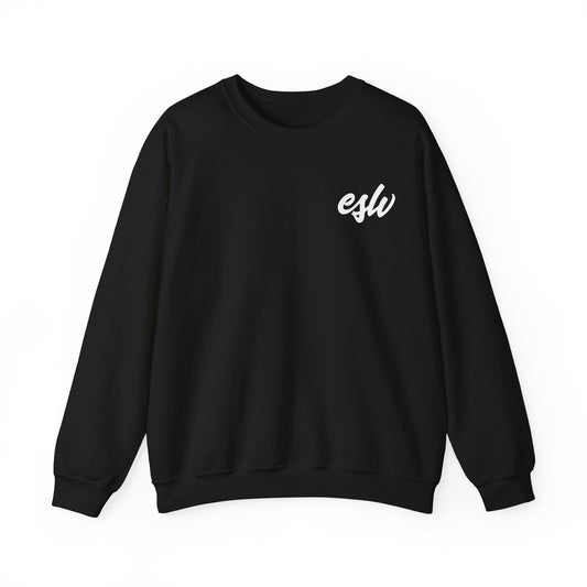 ESW Script Crewneck Sweatshirt — Minimal Logo Black Pullover