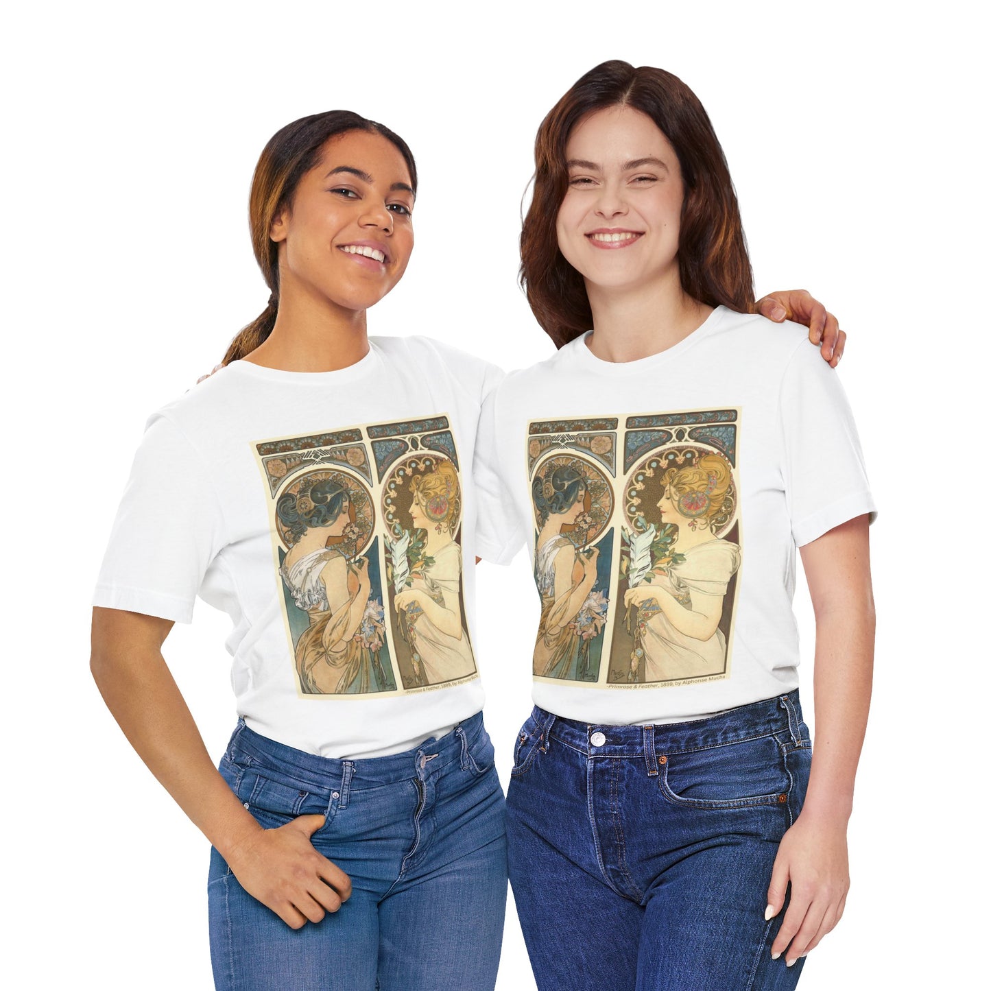 "Primrose & Feather, 1899, Alphonse Mucha" T-Shirt