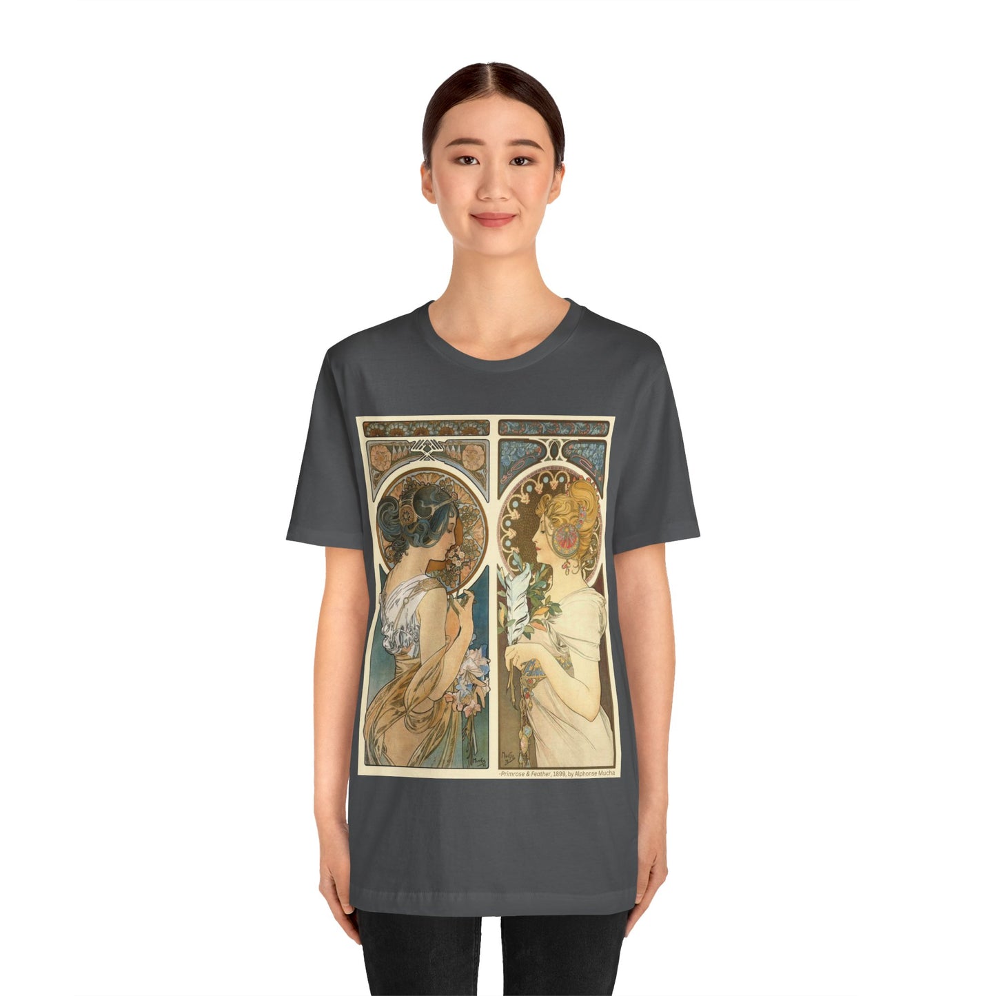 "Primrose & Feather, 1899, Alphonse Mucha" T-Shirt