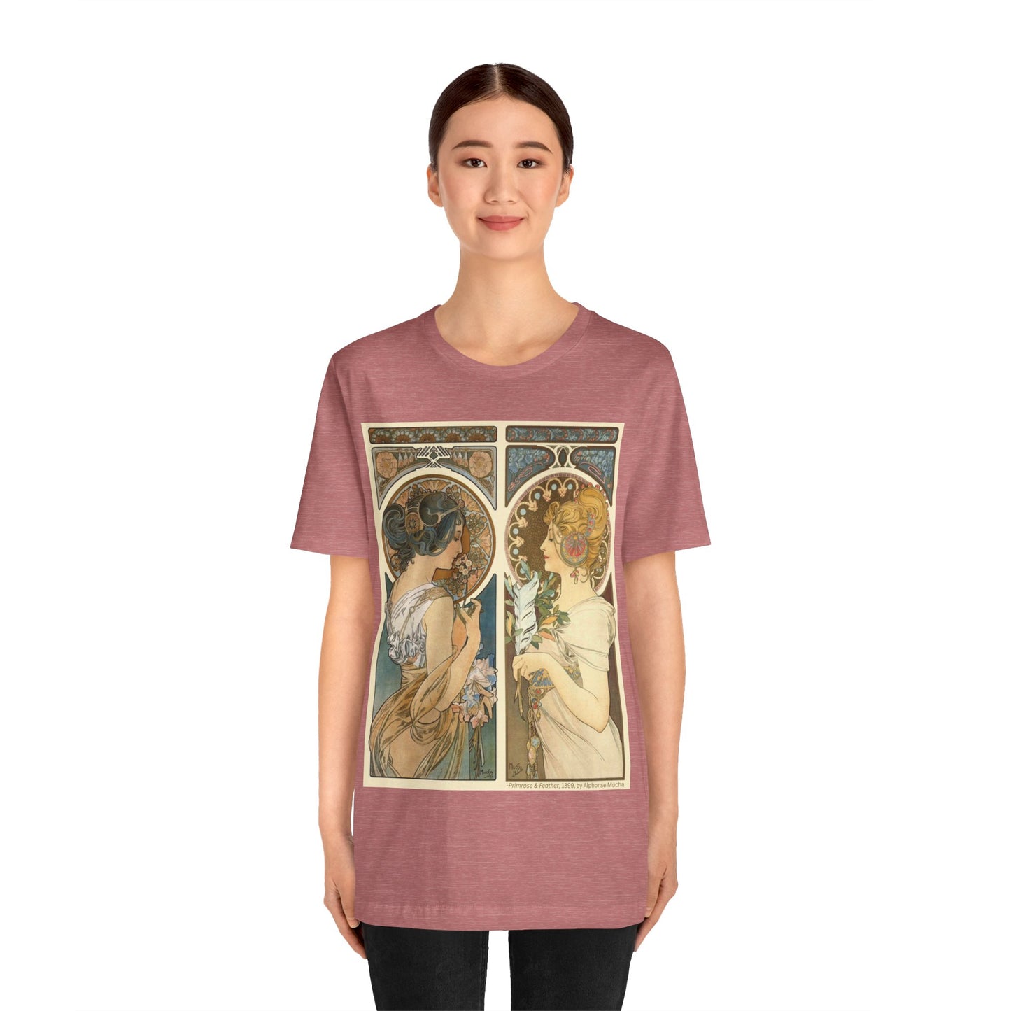 "Primrose & Feather, 1899, Alphonse Mucha" T-Shirt