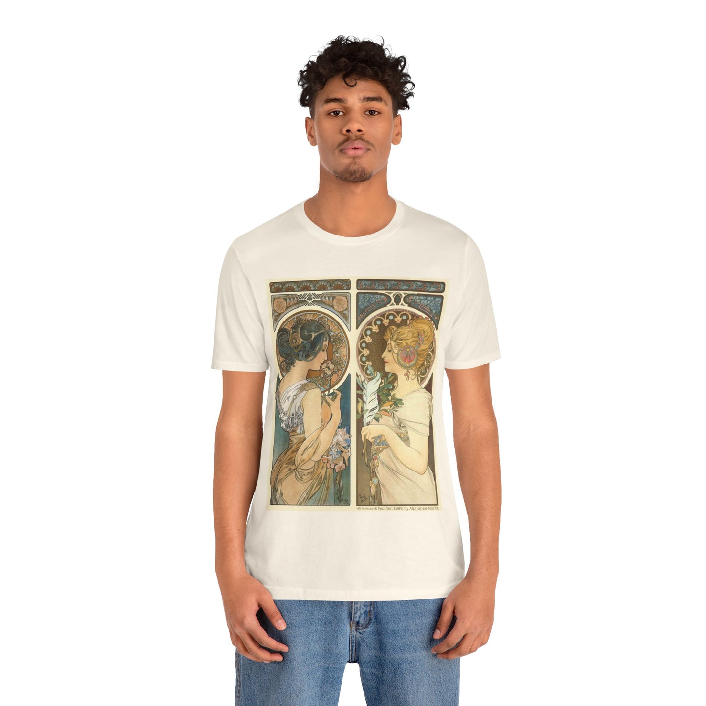 "Primrose & Feather, 1899, Alphonse Mucha" T-Shirt